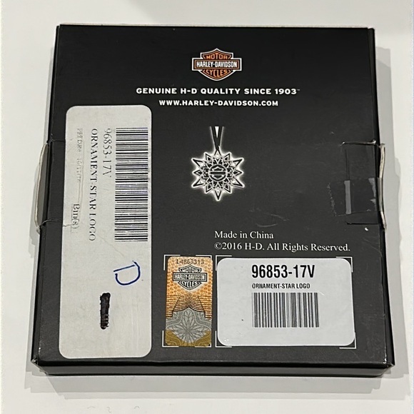 Harley-Davidson Bar & Shield Star Rhinestone Holiday Chrome Plated Ornament - Picture 5 of 5